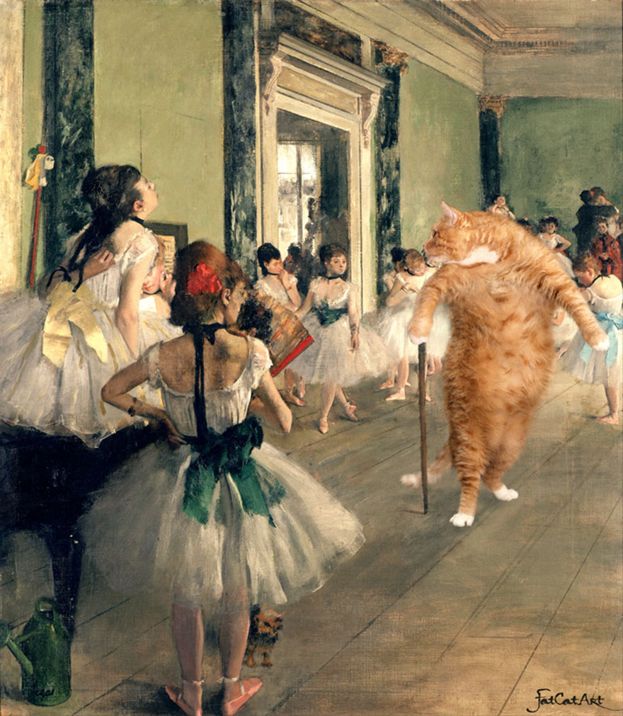 Эдгар Дега "Класс балета от кота" 