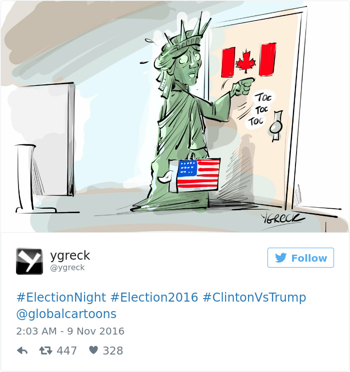 Реакция на победу Трампа: собрание смешных мемов со всего мира (Фото)