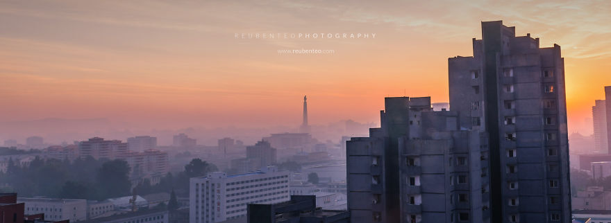 Восход солнца в Пхеньяне