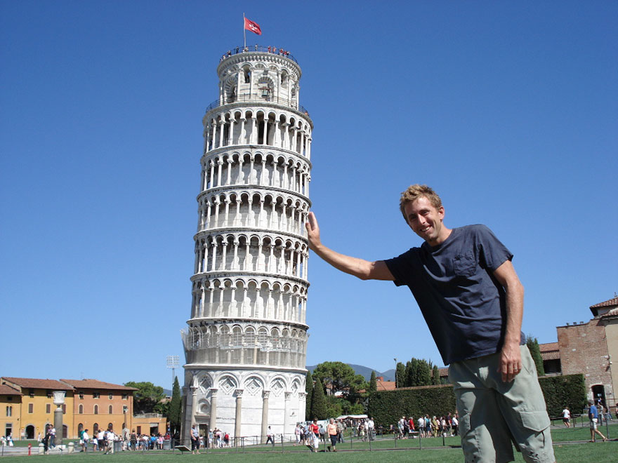 Фото с Пизанской башней, Италия
