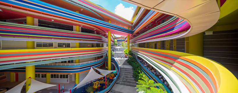  Дизайн разноцветной школы в Сингапуре